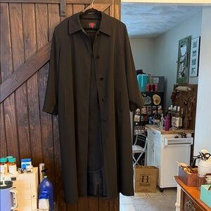 Gallery Black Trench Coat with whining that zips out inside pocket very dressy